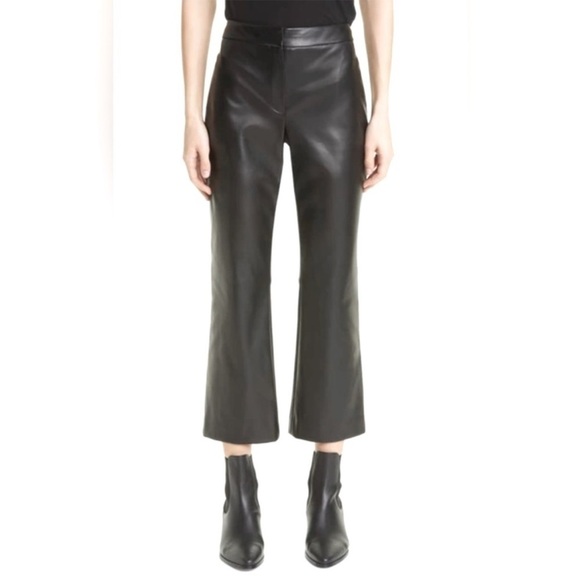 THEORY Bedford Faux Leather Kick Flare Pants - Picture 6 of 14
